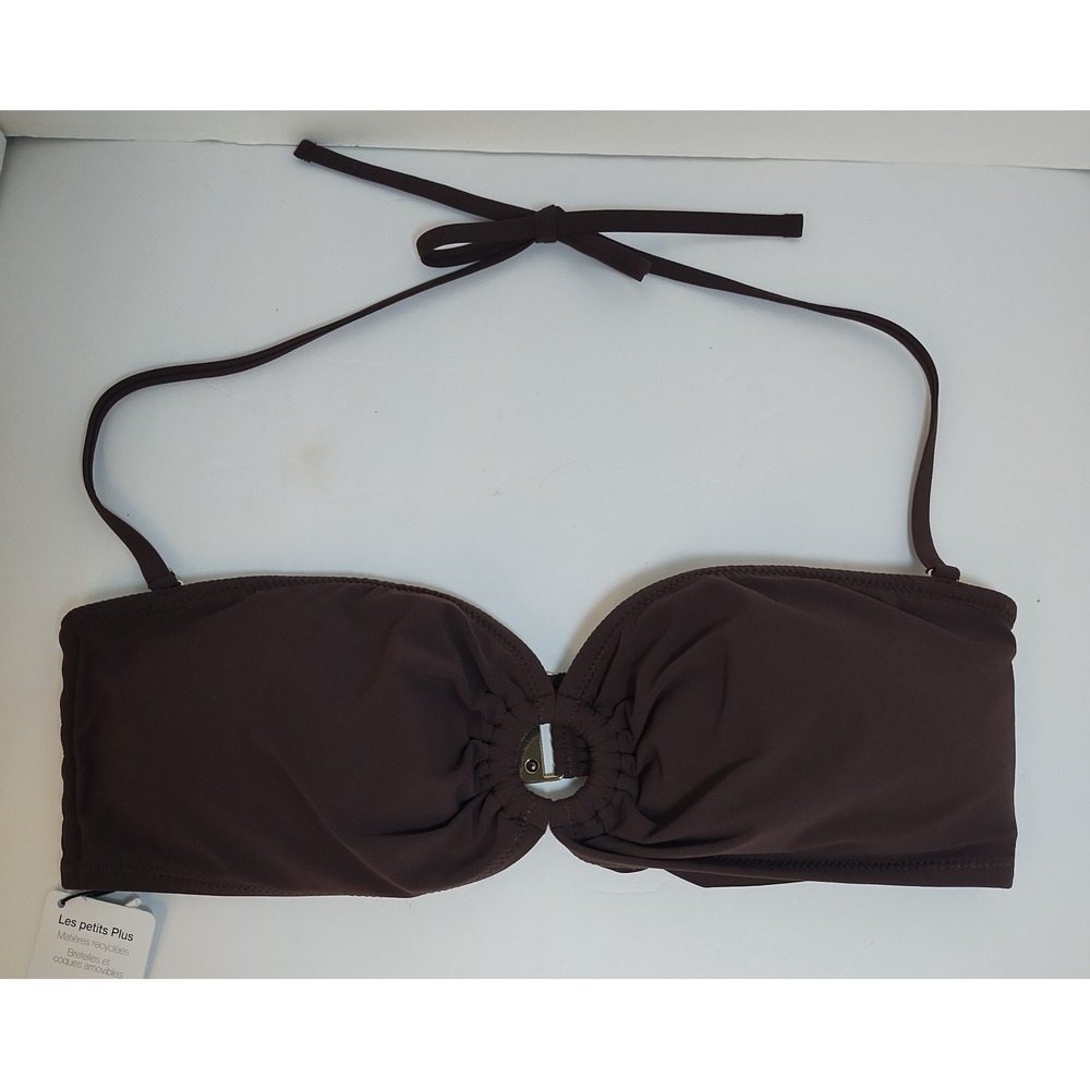 Aubade Paris Les Petits Plus Brown Bandeau‎ Bikini Top L Sexy Durable